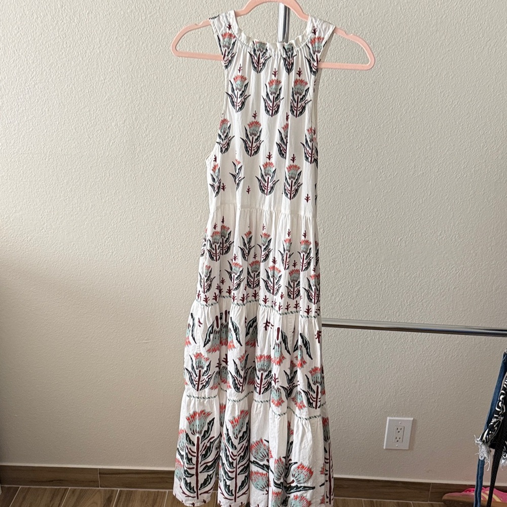 Omika Dress Floral Printed Paola Maxi Dress White Size S - Picture 5 of 6
